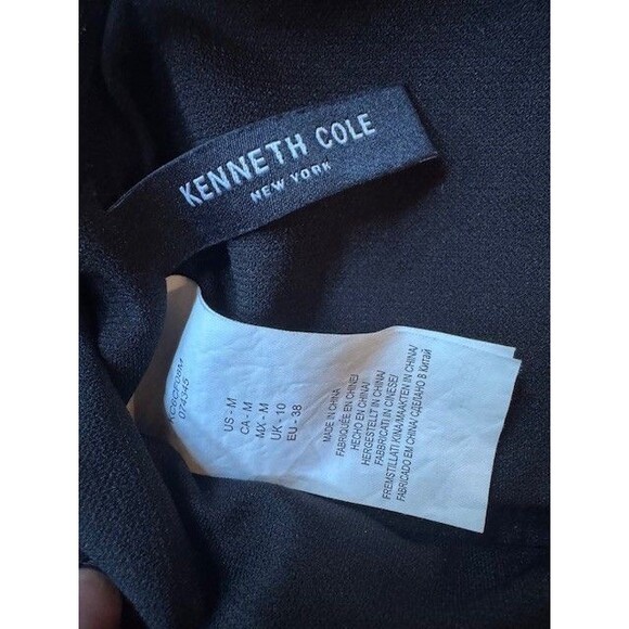 Kenneth Cole Black One Piece MED Cross Neck Illusion Mesh Swimsuit Bathing Suit - Picture 8 of 11